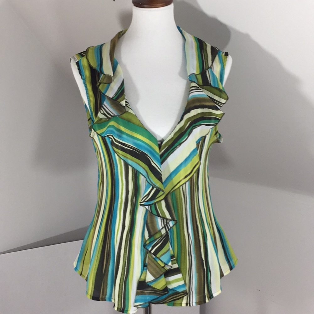 Figure flattering ruffled blouse